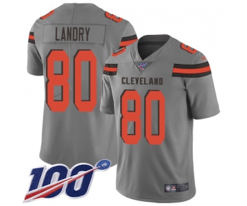 Nike Browns #80 Jarvis Landry Gray Men's Stitched NFL Limited Inverted Legend 100th Season Jersey