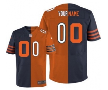 Men's Nike Chicago Bears Customized Blue/Orange Two Tone Elite Jersey