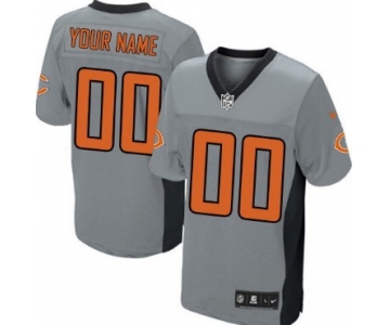 Men's Nike Chicago Bears Customized Gray Shadow Elite Jersey