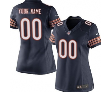 Women's Nike Chicago Bears Customized Blue Limited Jersey