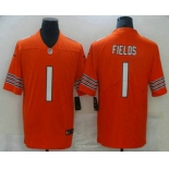 Men's Chicago Bears #1 Justin Fields Orange 2021 Vapor Untouchable Stitched NFL Nike Limited Jersey
