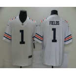 Men's Chicago Bears #1 Justin Fields White 2021 Vapor Untouchable Stitched NFL Nike Alternate Classic Limited Jersey