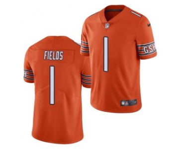 Women's Orange Chicago Bears #1 Justin Fields 2021 NFL Draft Vapor untouchable Limited Stitched Jersey