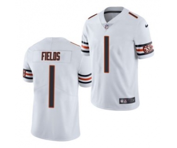 Women's White Chicago Bears #1 Justin Fields 2021 NFL Draft Vapor untouchable Limited Stitched Jersey