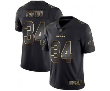 Bears #34 Walter Payton Black Gold Men's Stitched Football Vapor Untouchable Limited Jersey