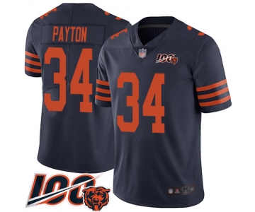 Bears #34 Walter Payton Navy Blue Alternate Men's Stitched Football 100th Season Vapor Limited Jersey