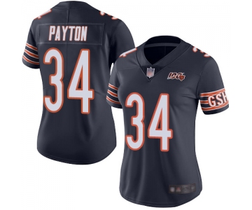 Bears #34 Walter Payton Navy Blue Team Color Women's Stitched Football 100th Season Vapor Limited Jersey