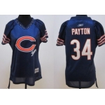 Chicago Bears #34 Walter Payton 2011 Blue Womens Field Flirt Fashion Jersey