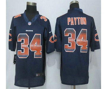 Chicago Bears #34 Walter Payton Navy Blue Strobe 2015 NFL Nike Fashion Jersey