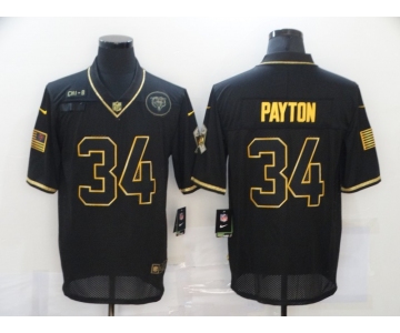 Men's Chicago Bears #34 Walter Payton Black Gold 2020 Salute To Service Stitched NFL Nike Limited Jersey