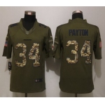 Men's Chicago Bears #34 Walter Payton Green Salute To Service 2015 NFL Nike Limited Jersey