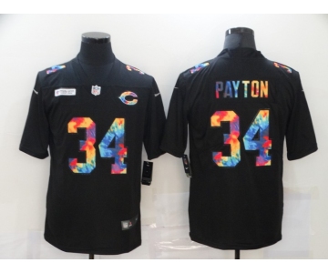 Men's Chicago Bears #34 Walter Payton Multi-Color Black 2020 NFL Crucial Catch Vapor Untouchable Nike Limited Jersey