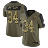 Men's Olive Chicago Bears #34 Walter Payton 2021 Camo Salute To Service Limited Stitched Jersey