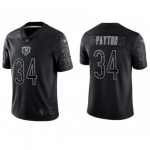 Men's Womens Youth Kids Chicago Bears #34 Walter Payton Black RFLCTV Limited Nike Jersey