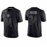 Men's Womens Youth Kids Chicago Bears #34 Walter Payton Black RFLCTV Limited Nike Jersey