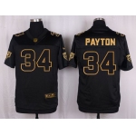 Nike Bears #34 Walter Payton Black Men's Stitched NFL Elite Pro Line Gold Collection Jersey