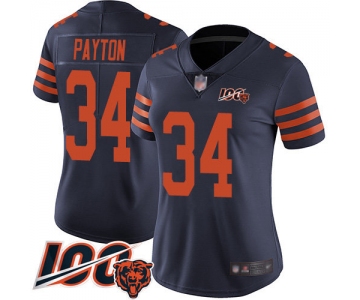 Nike Bears #34 Walter Payton Navy Blue Alternate Women's Stitched NFL 100th Season Vapor Limited Jersey