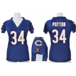 Nike Chicago Bears #34 Walter Payton 2012 Blue Womens Draft Him II Top Jersey