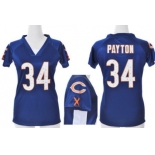 Nike Chicago Bears #34 Walter Payton 2012 Blue Womens Draft Him II Top Jersey