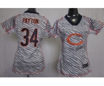 Nike Chicago Bears #34 Walter Payton 2012 Womens Zebra Fashion Jersey