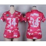 Nike Chicago Bears #34 Walter Payton 2014 Salute to Service Pink Camo Womens Jersey