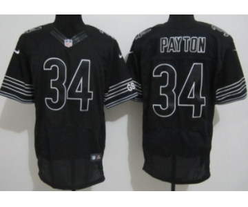 Nike Chicago Bears #34 Walter Payton Black Elite Jersey