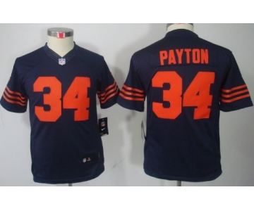 Nike Chicago Bears #34 Walter Payton Blue With Orange Limited Kids Jersey