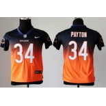 Nike Chicago Bears #34 Walter Payton Blue/Orange Fadeaway Kids Jersey