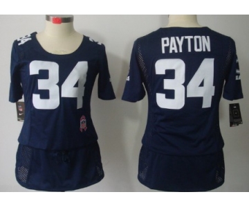 Nike Chicago Bears #34 Walter Payton Breast Cancer Awareness Navy Blue Womens Jersey