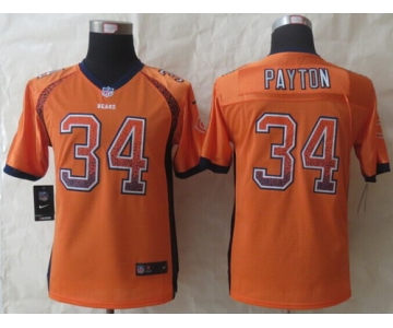 Nike Chicago Bears #34 Walter Payton Drift Fashion Orange Elite Jersey