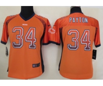 Nike Chicago Bears #34 Walter Payton Drift Fashion Orange Womens Jersey