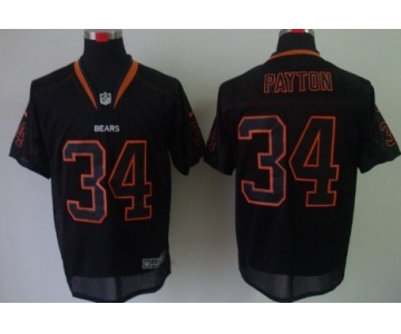 Nike Chicago Bears #34 Walter Payton Lights Out Black Elite Jersey