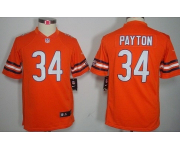 Nike Chicago Bears #34 Walter Payton Orange Limited Kids Jersey