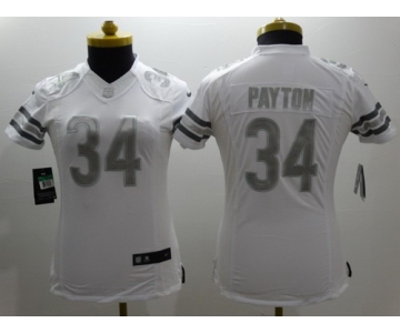 Nike Chicago Bears #34 Walter Payton Platinum White Limited Womens Jersey