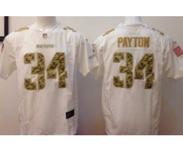 Nike Chicago Bears #34 Walter Payton Salute to Service White Game Jersey