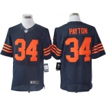 Size 60 4XL-Walter Payton Chicago Bears #34 Blue&Orange Stitched Nike Elite NFL Jerseys