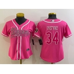 Women's Chicago Bears #34 Walter Payton Pink With Patch Cool Base Stitched Baseball Jersey