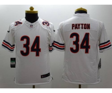 Youth Chicago Bears #34 Walter Payton Nike White Limited Jersey