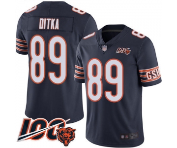 Bears #89 Mike Ditka Navy Blue Team Color Men's Stitched Football 100th Season Vapor Limited Jersey