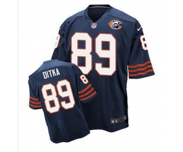 Nike Bears #89 Mike Ditka Navy Blue Throwback Men's Stitched NFL Elite Jersey
