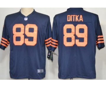 Nike Chicago Bears #89 Mike Ditka Blue With Orange Game Jersey