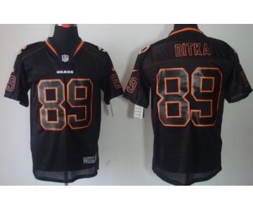 Nike Chicago Bears #89 Mike Ditka Lights Out Black Elite Jersey