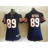 Women's Chicago Bears #89 Mike Ditka Navy Blue Retired Player NFL Nike Game Jersey