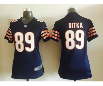 Women's Chicago Bears #89 Mike Ditka Navy Blue Retired Player NFL Nike Game Jersey