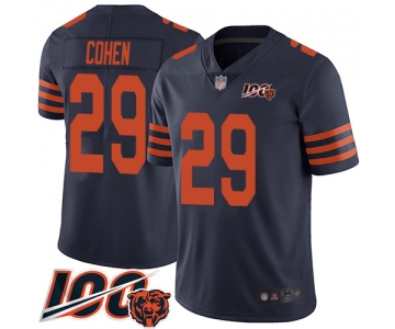 Bears #29 Tarik Cohen Navy Blue Alternate Men's Stitched Football 100th Season Vapor Limited Jersey