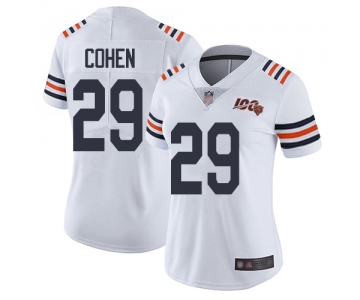 Bears #29 Tarik Cohen White Alternate Women's Stitched Football Vapor Untouchable Limited 100th Season Jersey