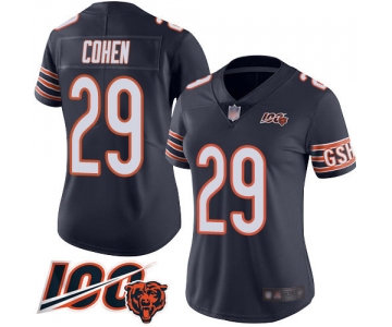 Nike Bears #29 Tarik Cohen Navy Blue Team Color Women's Stitched NFL 100th Season Vapor Limited Jersey