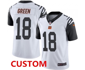 Custom Nike Bengals White Men's Stitched NFL Limited Rush Jersey