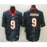 Men's Cincinnati Bengals #9 Joe Burrow 2020 Camo Limited Stitched Nike NFL Jersey