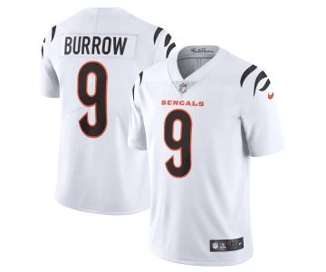 Men's Cincinnati Bengals #9 Joe Burrow 2021 New White Vapor Untouchable Limited Stitched Jersey